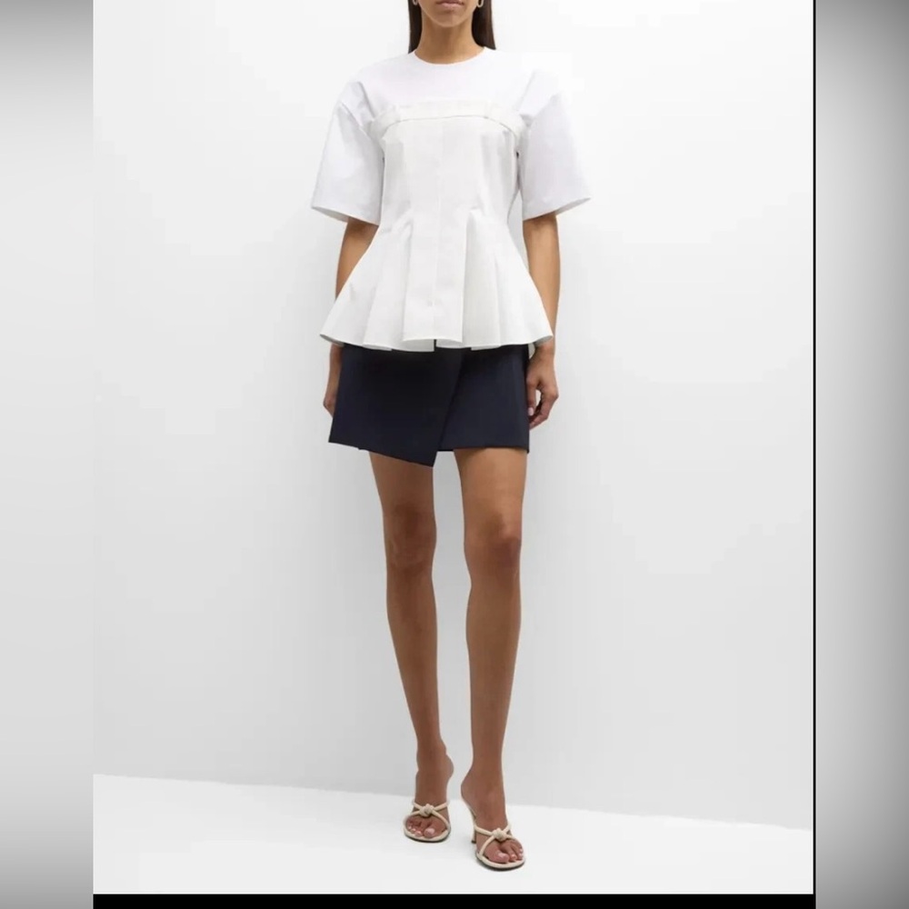 Adeam Hari wrap skirt midnight blue